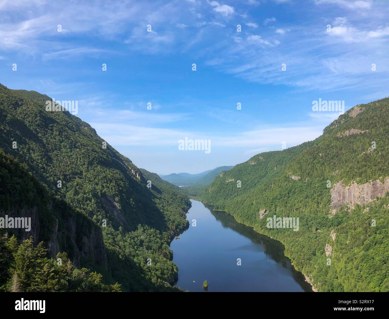 Lower Ausable Lake from Indian Head Stock Photo