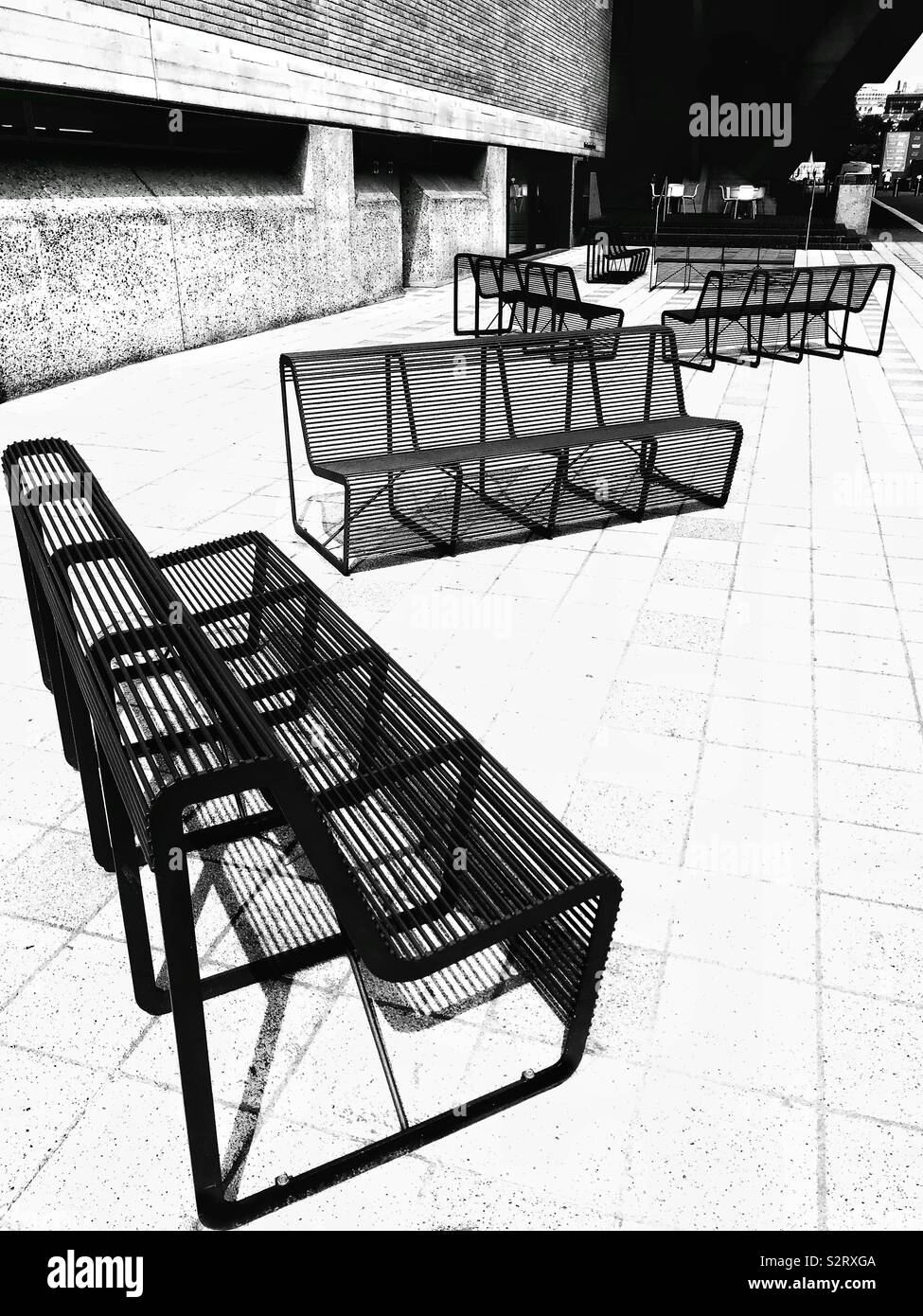 Modern Style Metal Benches Stock Photos Modern Style Metal