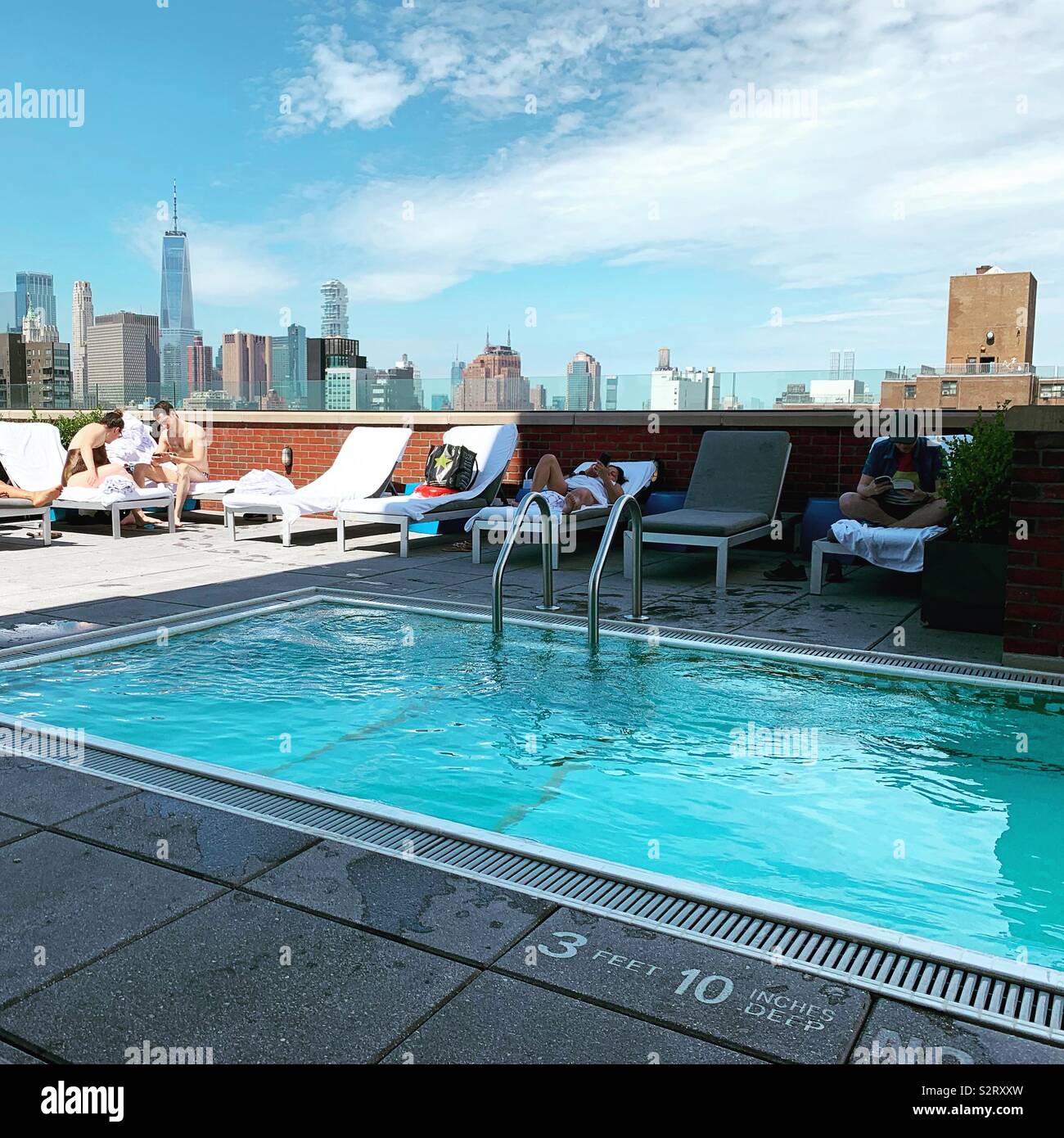 The pool at the Hotel Indigo Lower East Side, New York City Stock Photo