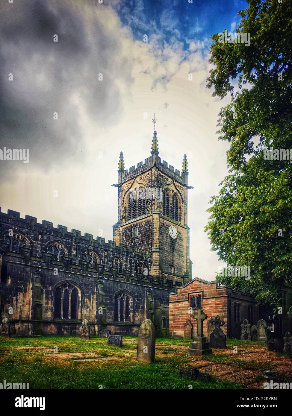 Church in Sandbach Cheshire Uk - Smartphone Captured Stock Image