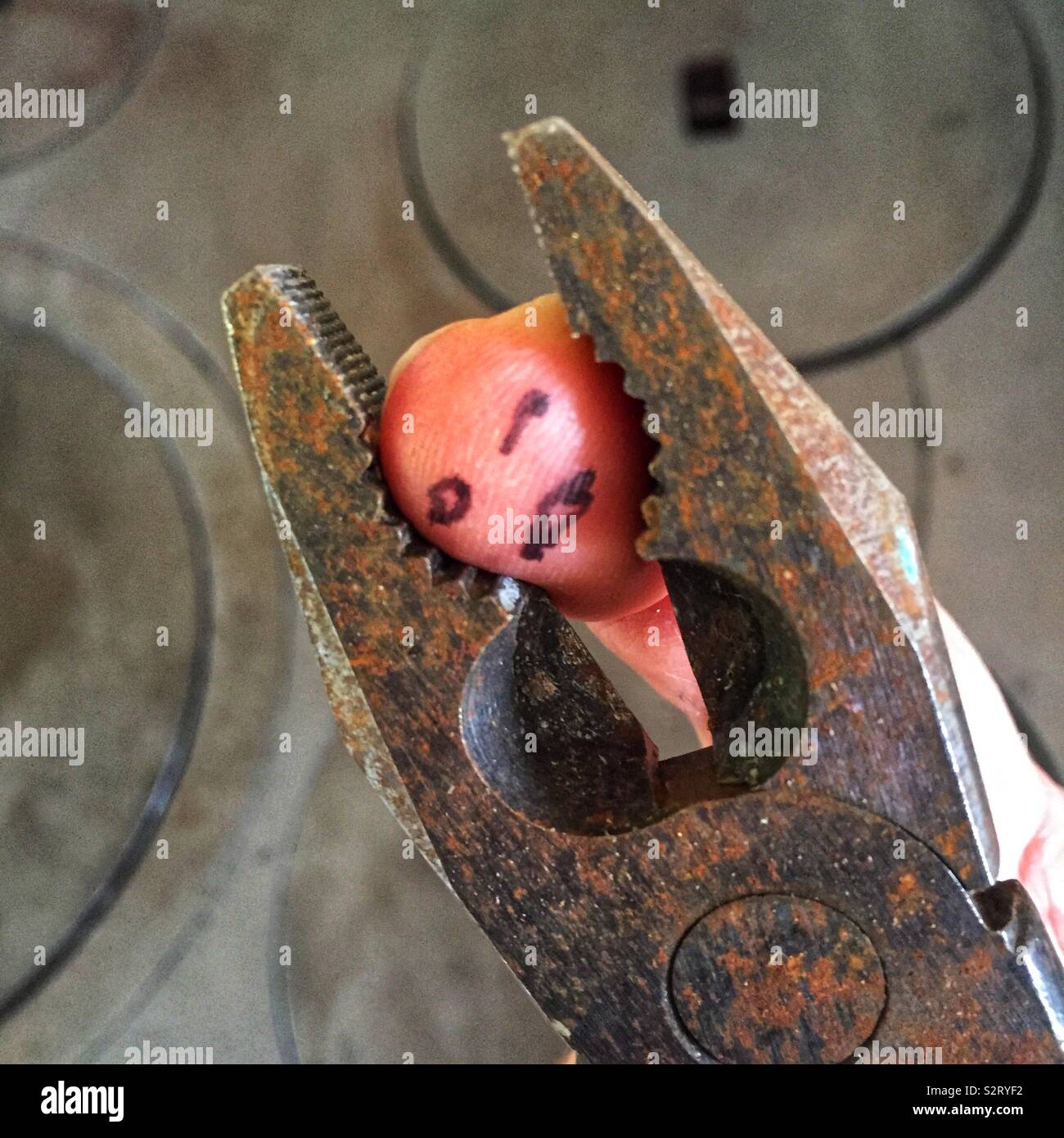 Ouch! - Smartphone Captured Stock Image