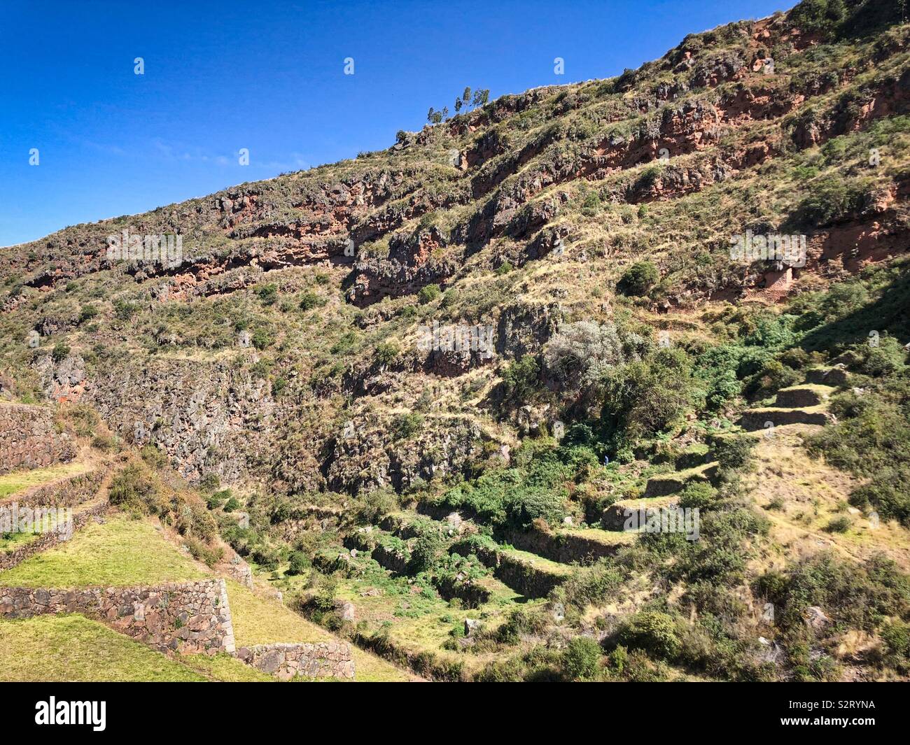 The tombs catacombs at Pisaq Písac Pisac Incan ruins Sacred Valley of the Incas. - Smartphone Captured Stock Image