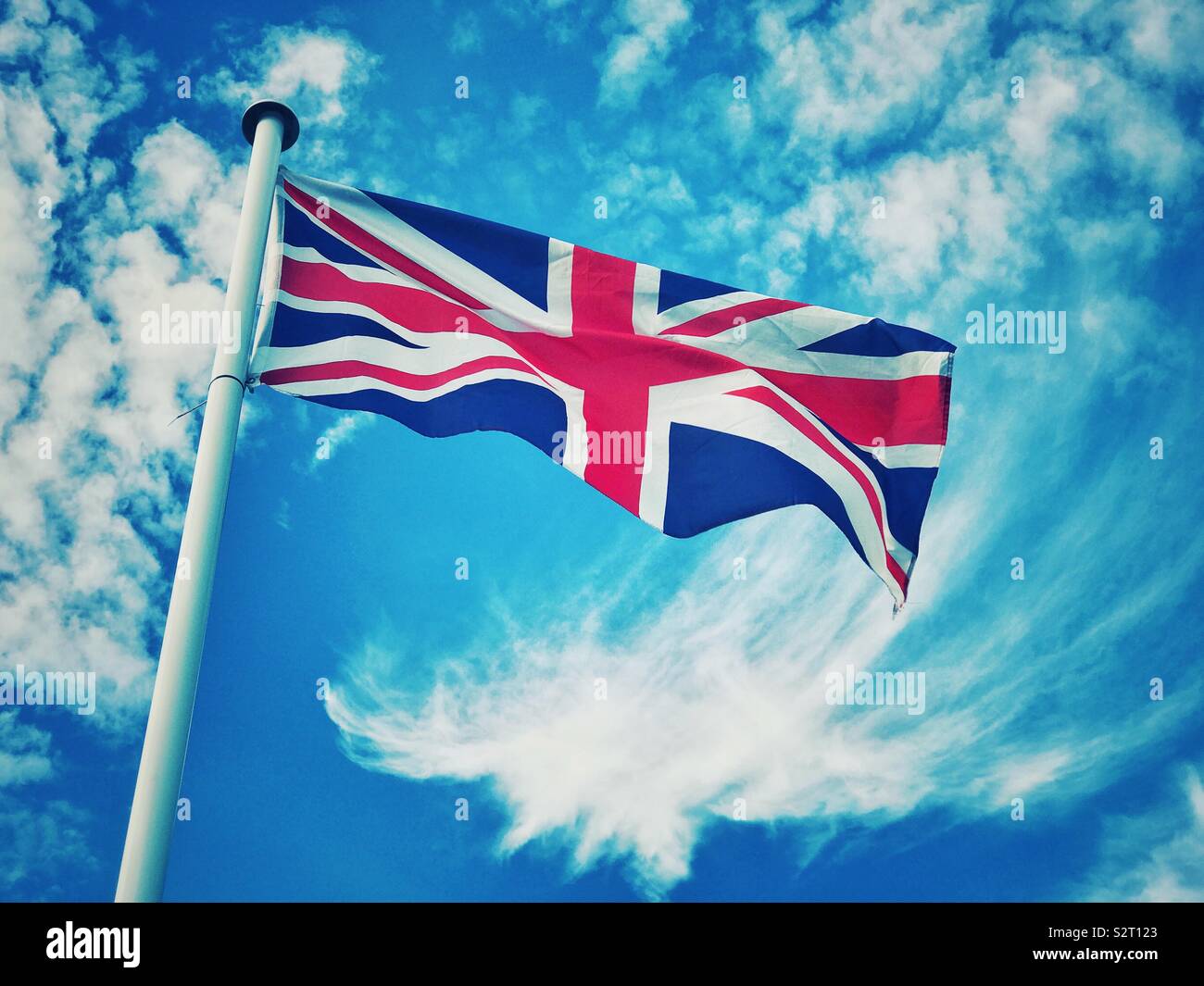 The flag of The United Kingdom - The Union Jack. Sometimes referred to as the Union Flag. Photo Credit - © COLIN HOSKINS. - Smartphone Captured Stock Image