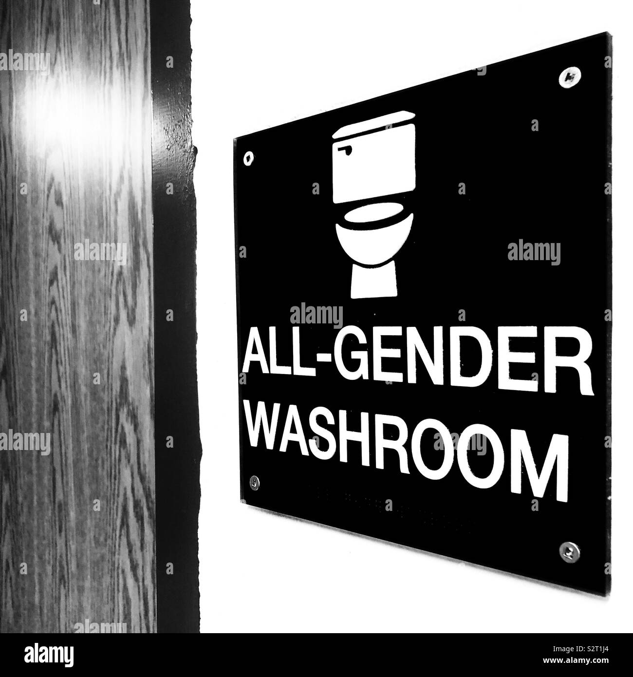 All-gender washroom sign Stock Photo