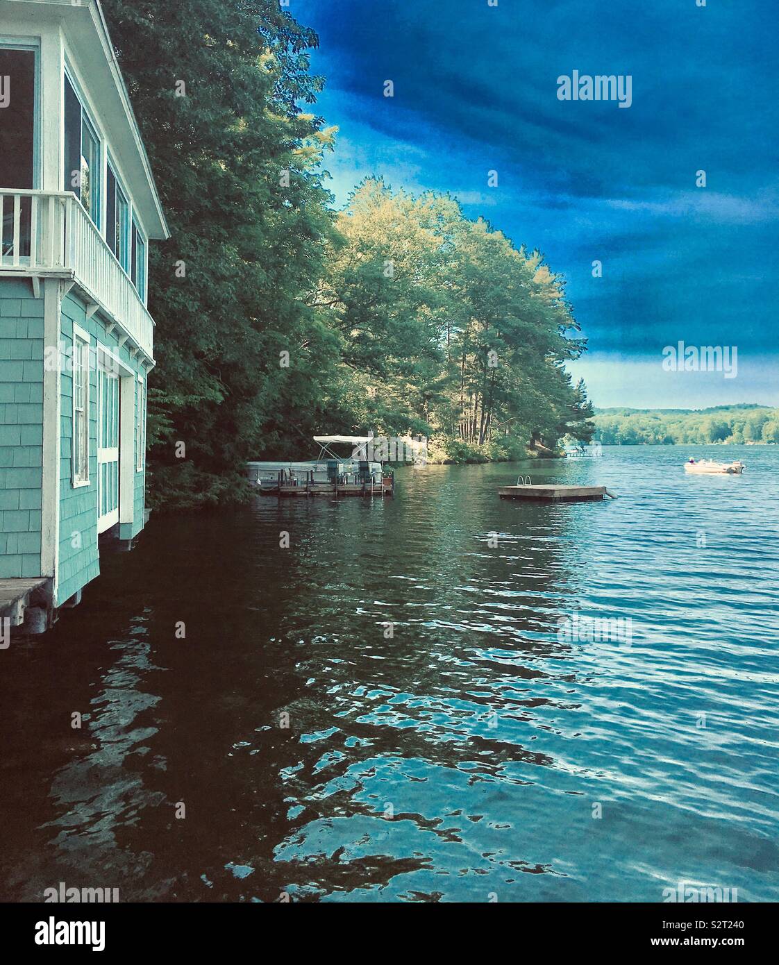 Boathouse at Lake Garfield Stock Photo Alamy