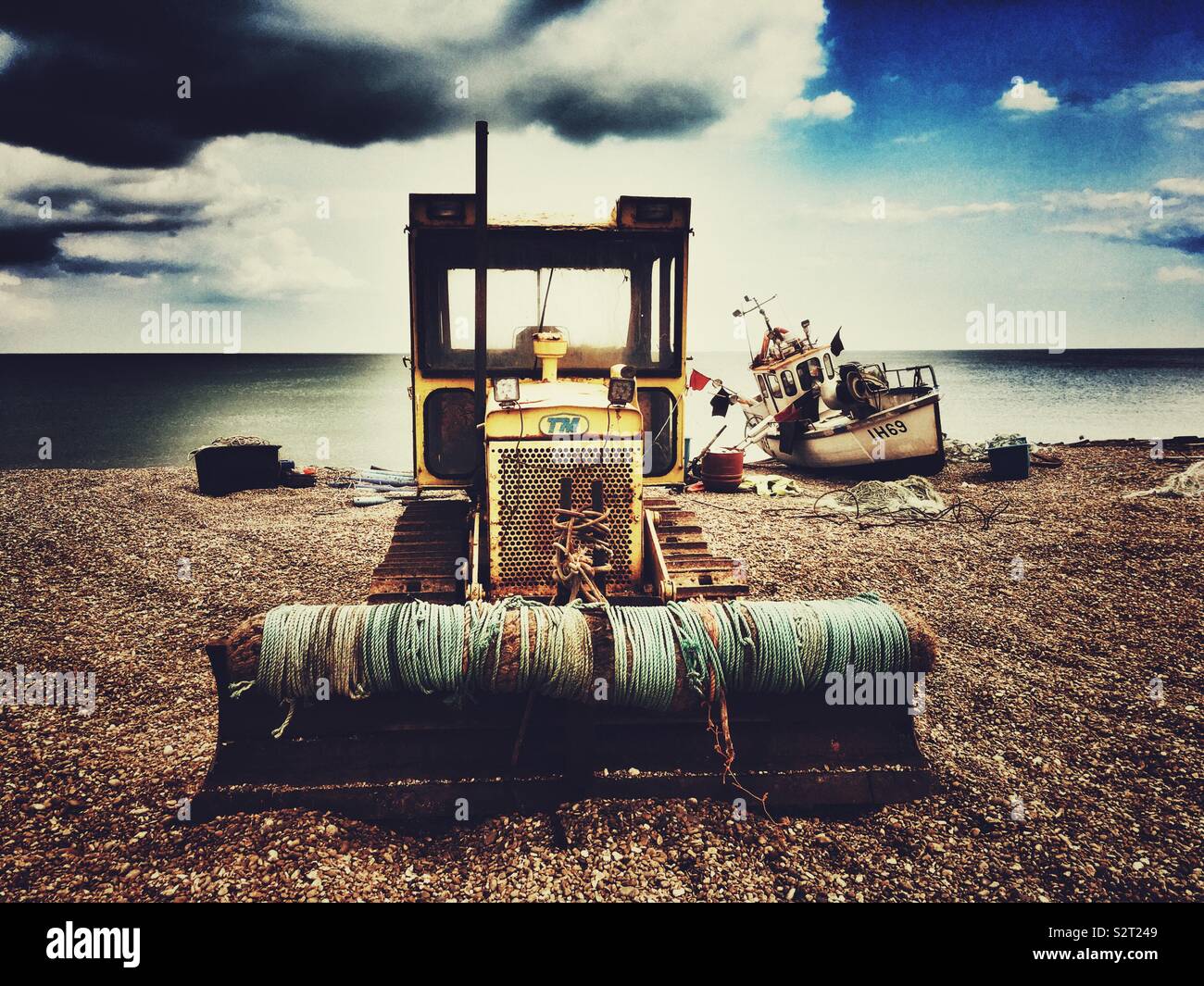 Fishing machinery Aldeburgh Suffolk England - Smartphone Captured Stock Image