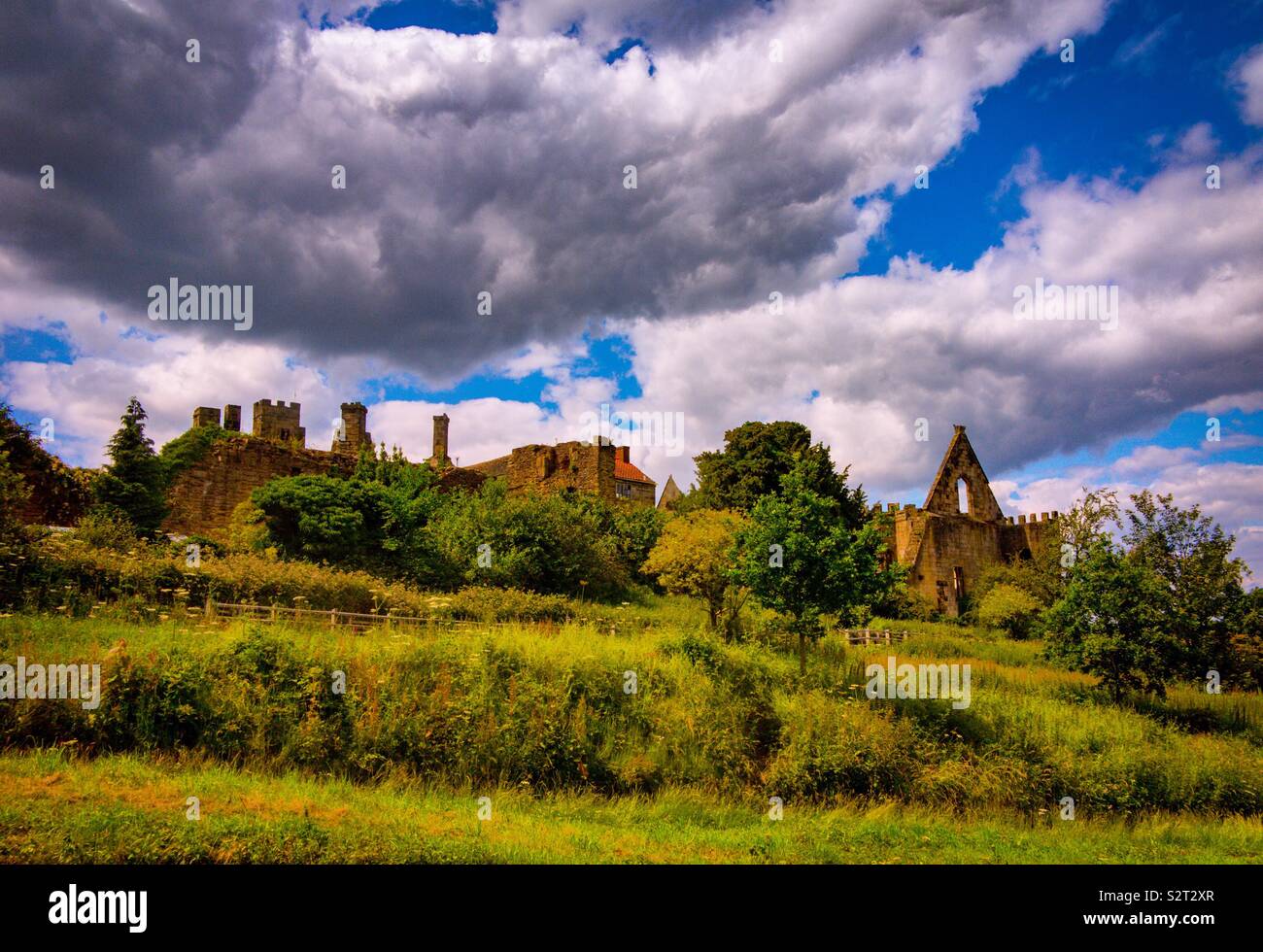 South Wingfield Manor a ruined Manor House in the Derbyshire countryside England UK - Smartphone Captured Stock Image