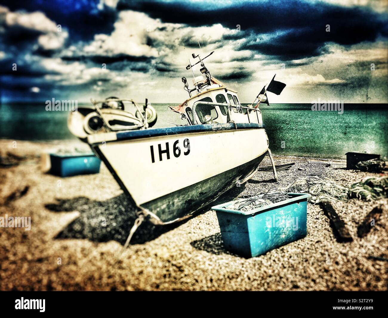 Fishing boat IH69 Aldeburgh Suffolk England - Smartphone Captured Stock Image