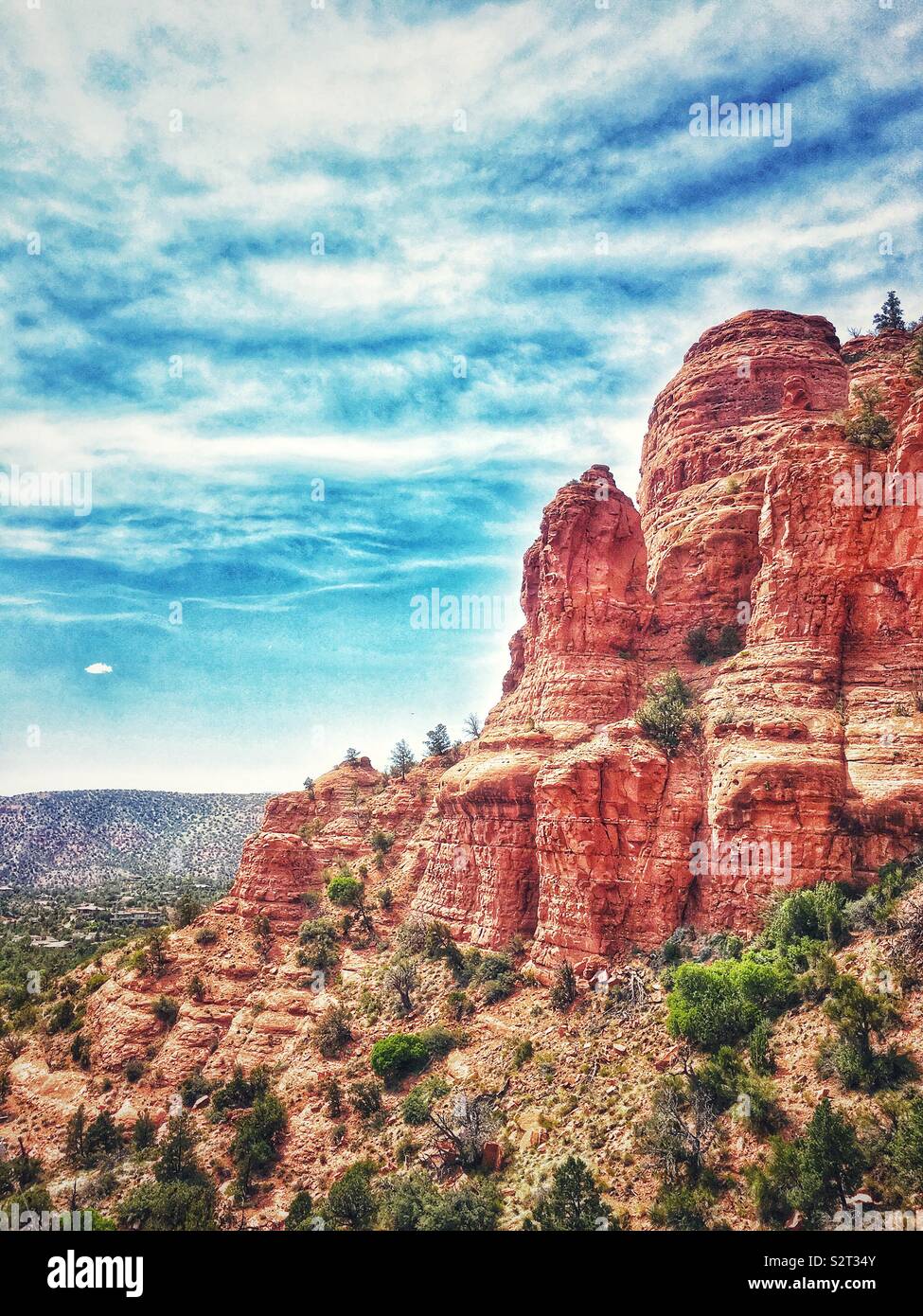 Sandstone Schnebly Hill Formation in Sedona, AZ - Smartphone Captured Stock Image