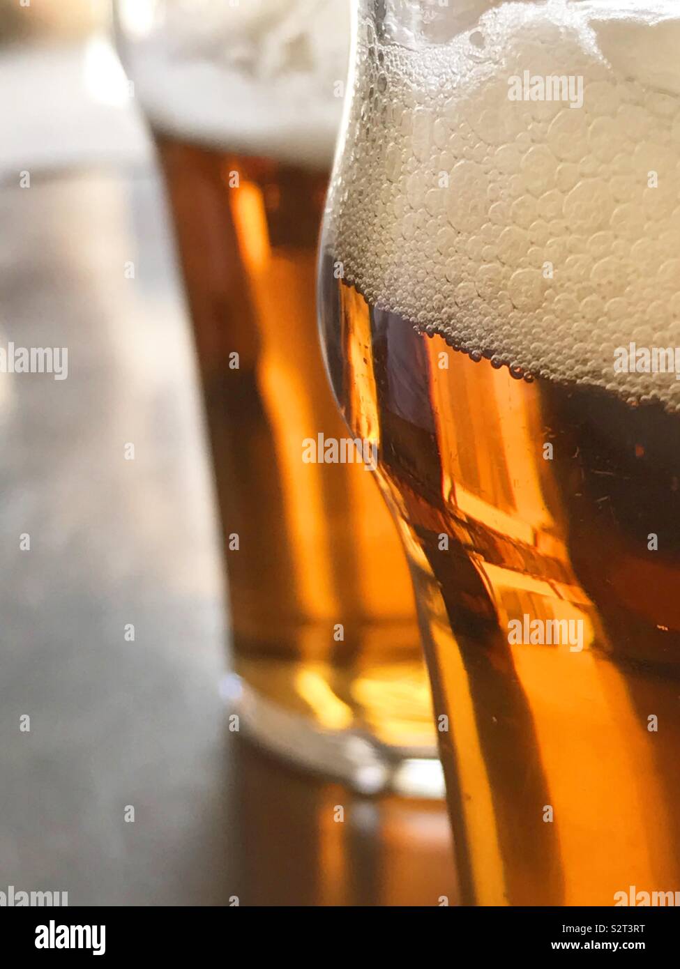 Two glasses of beer - Smartphone Captured Stock Image