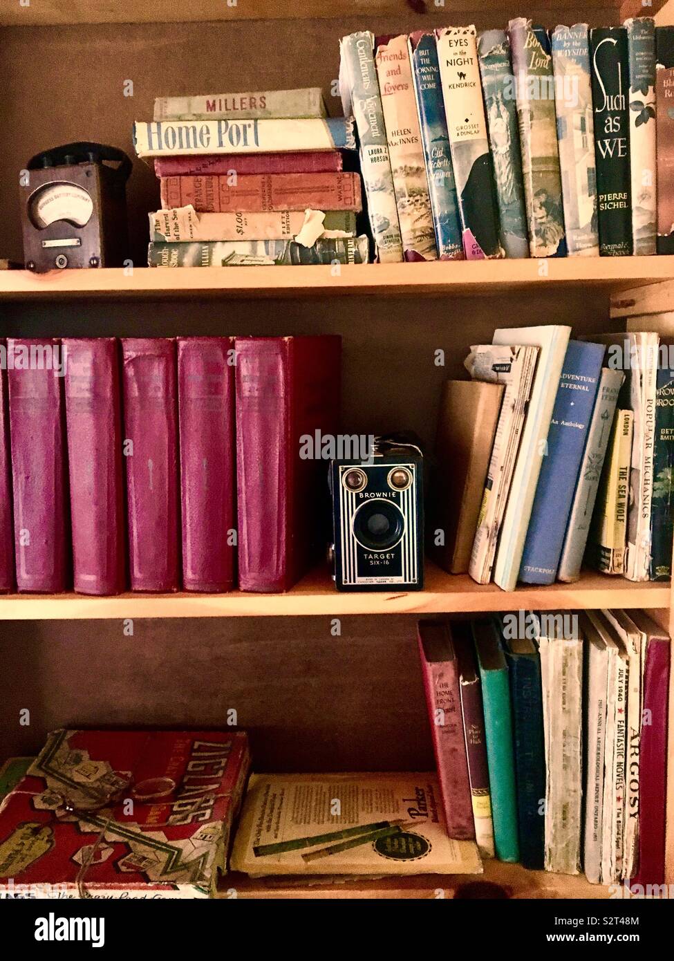 Old books and cameras from the 1940’s - Smartphone Captured Stock Image