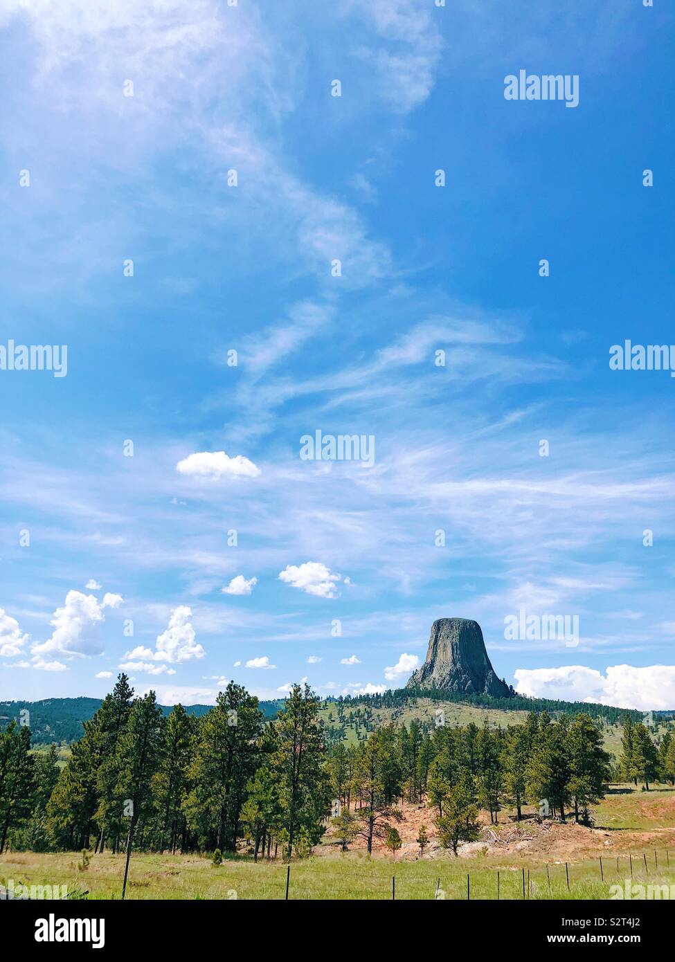 Devils Tower Wyoming Stock Photo