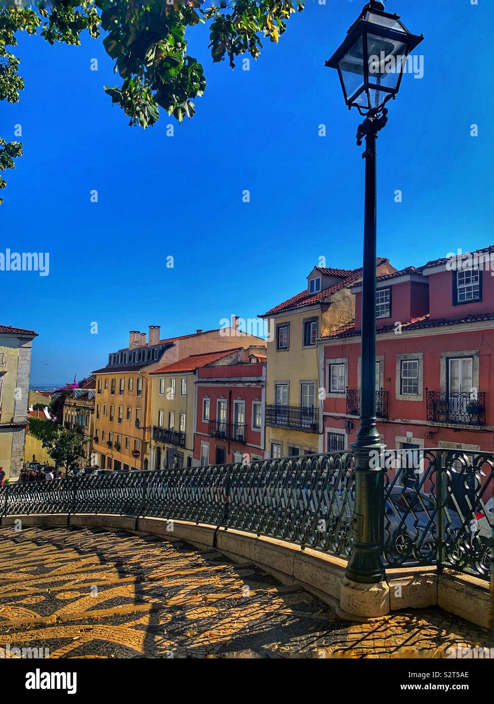 Winding Stairs in Lisbon, Portugal Stock Photo