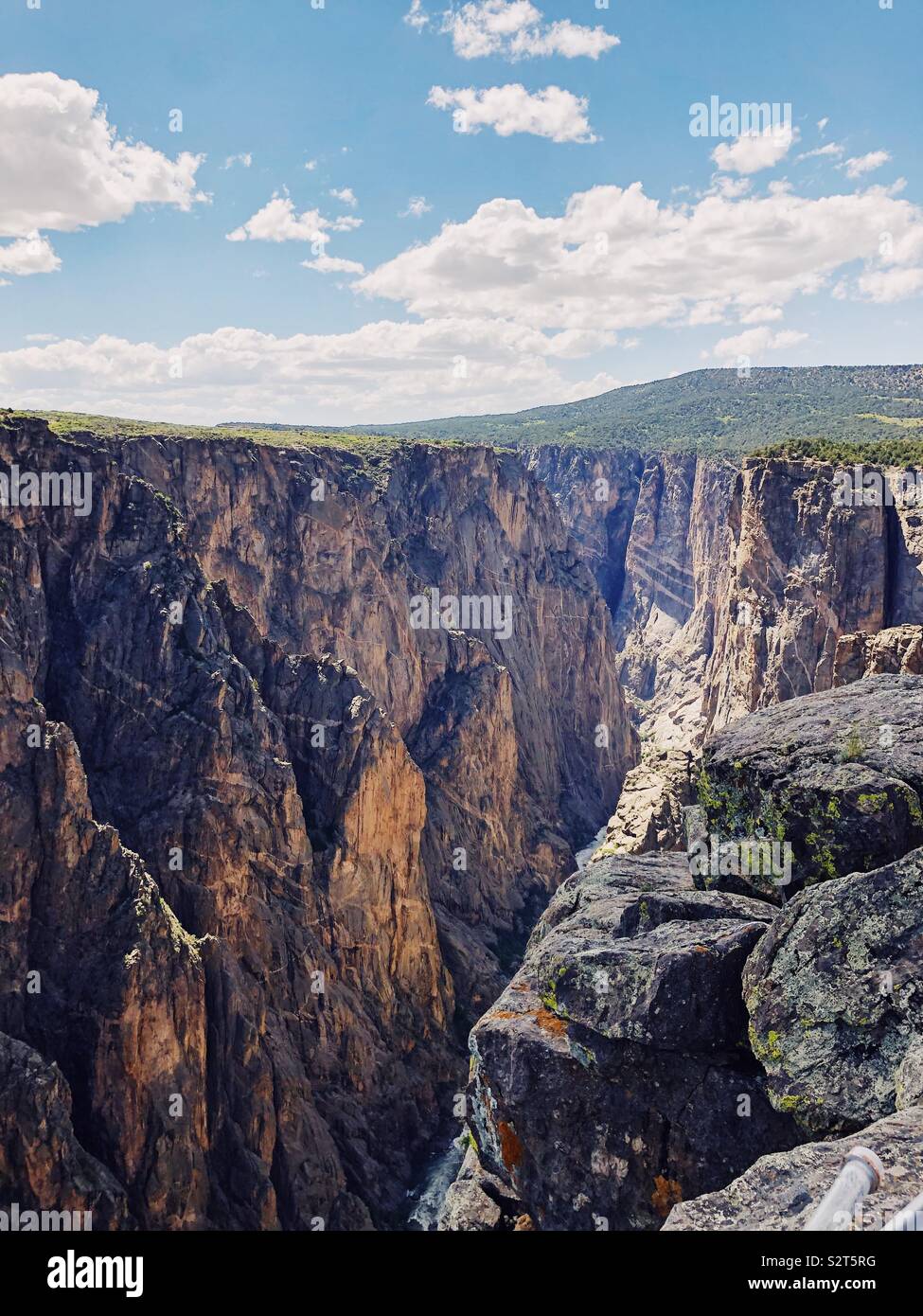 Vertical image of the black canyon of the Gunnison National Park Stock Photo