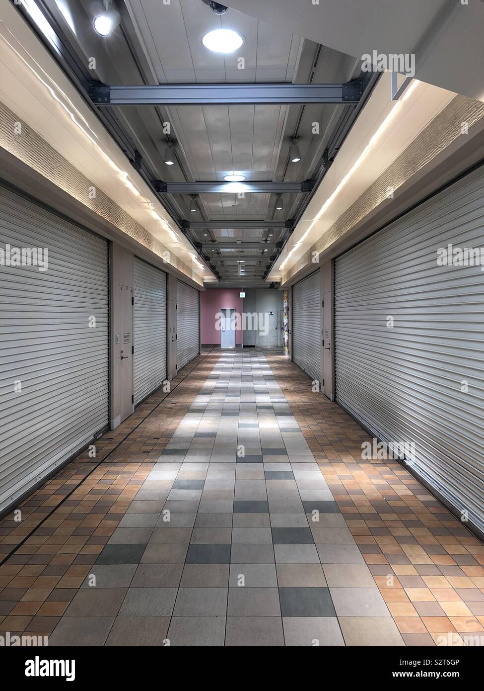 Closed shops at Tokyo Shinagawa station. - Smartphone Captured Stock Image