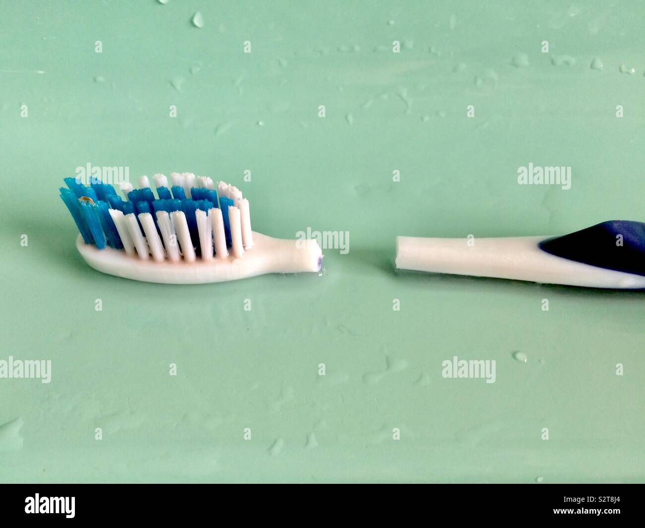 Snapped toothbrush Stock Photo