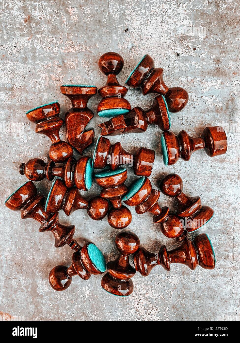 Black chess pieces - Smartphone Captured Stock Image