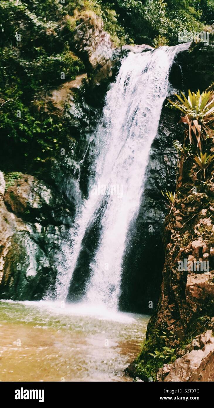 Salto Baiguate waterfall in Jarabacoa, Dominican Republic. Stock Photo
