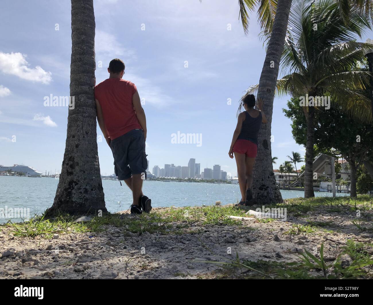 Watching downtown Miami Florida Stock Photo Alamy