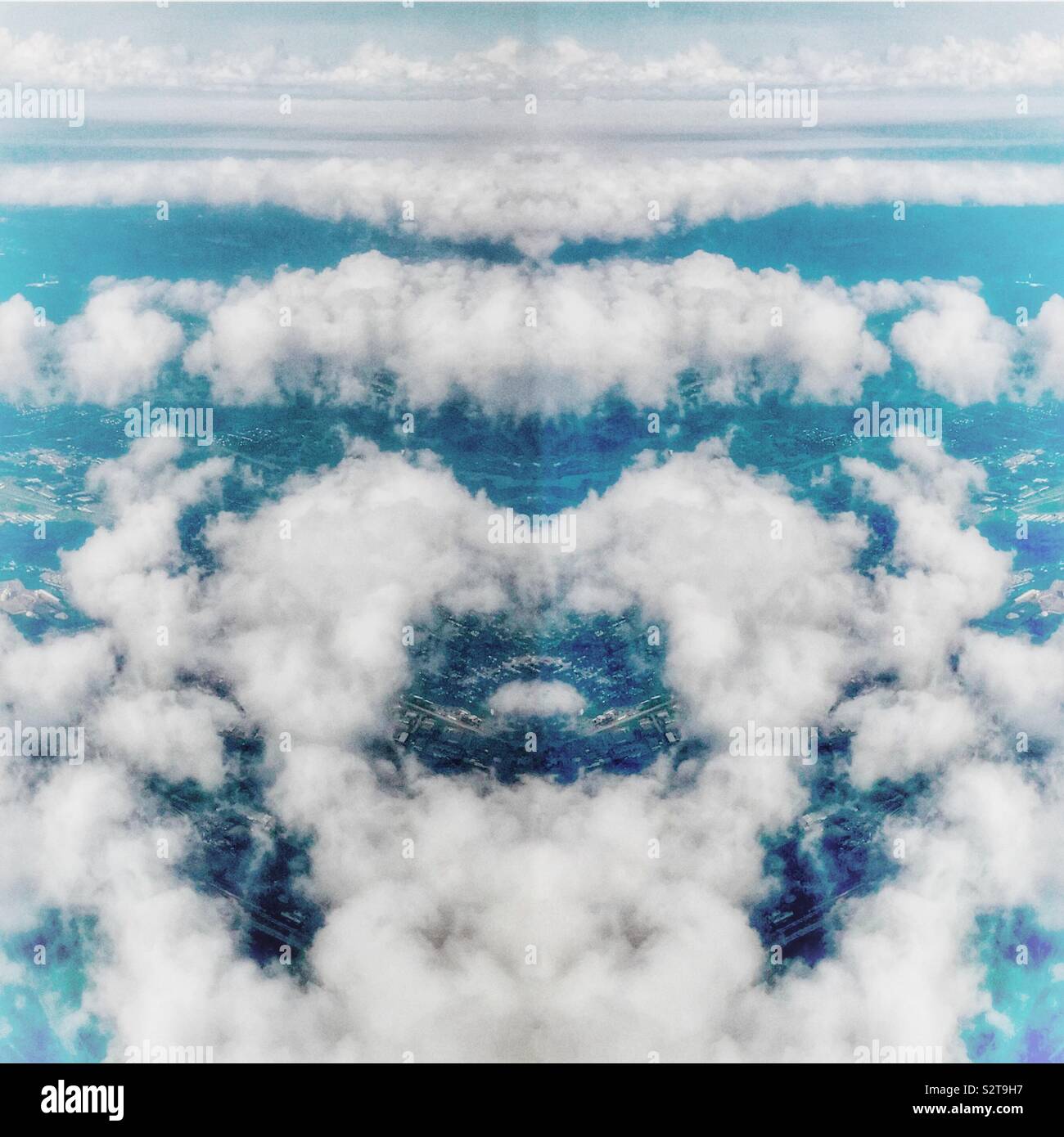 Clouds mirrored above the earth - Smartphone Captured Stock Image