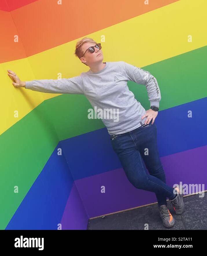 Gay Pride 🏳️‍🌈 Gay Glasgow Levi's shades Adidas yeezy's HUF gear Stock  Photo - Alamy