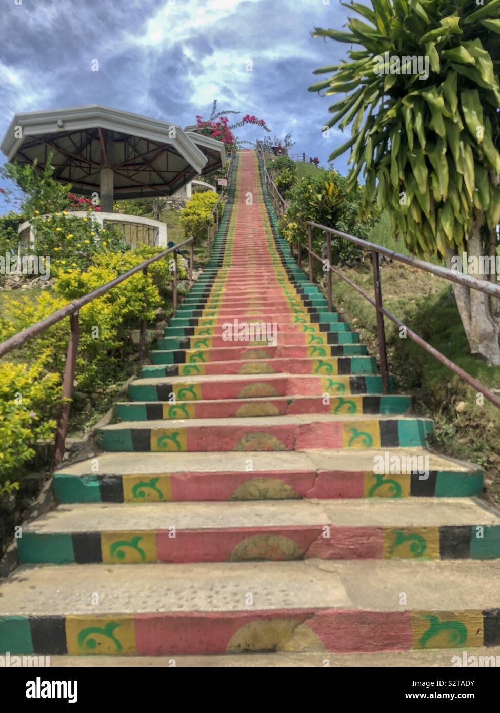 Chocolate hills steps, Bohol Stock Photo