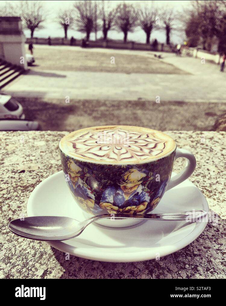 Coffee at Basilica Superga, Torino Stock Photo