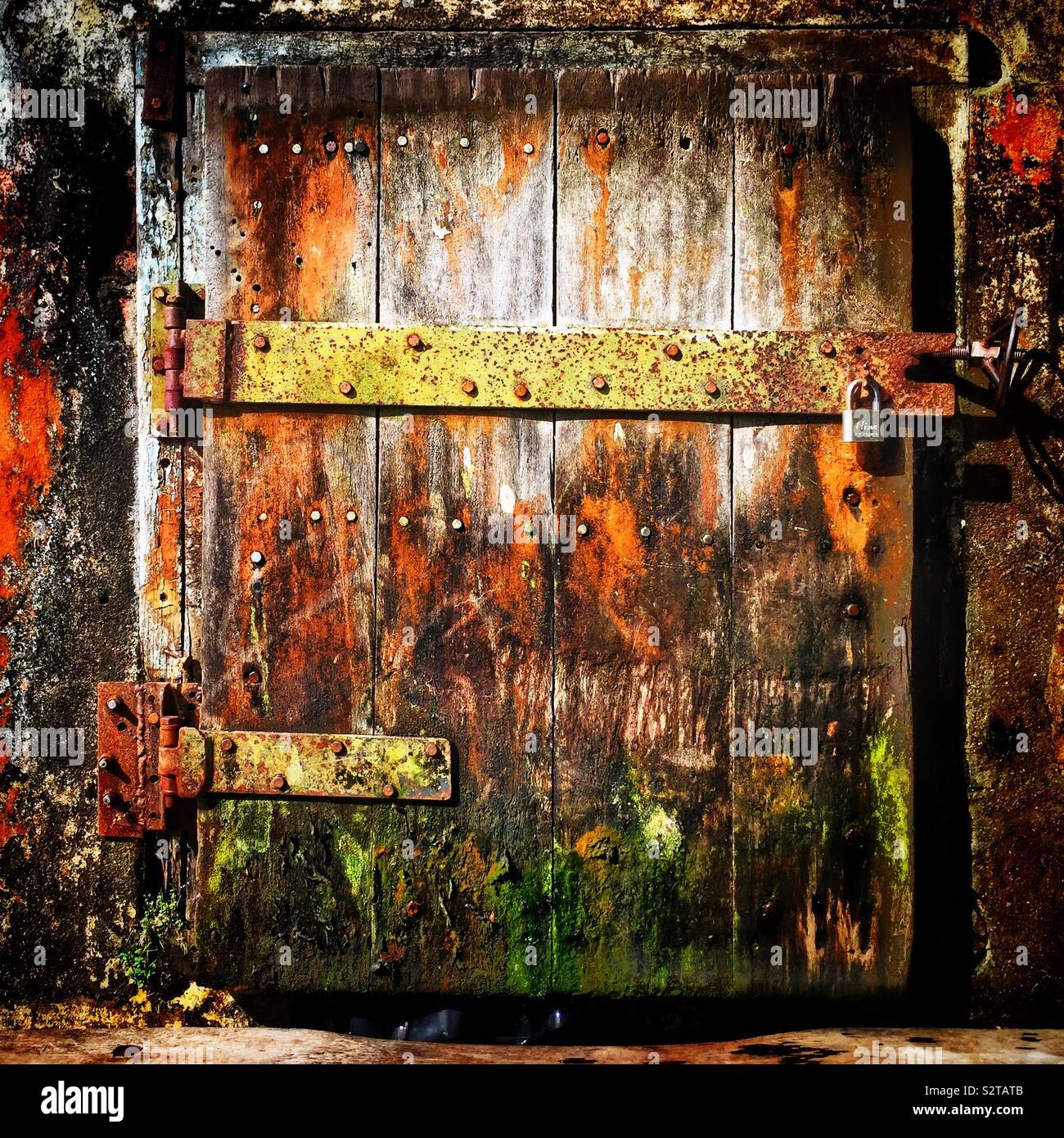 Door in a factory building, Kuching, Sarawak, Malaysia - Smartphone Captured Stock Image