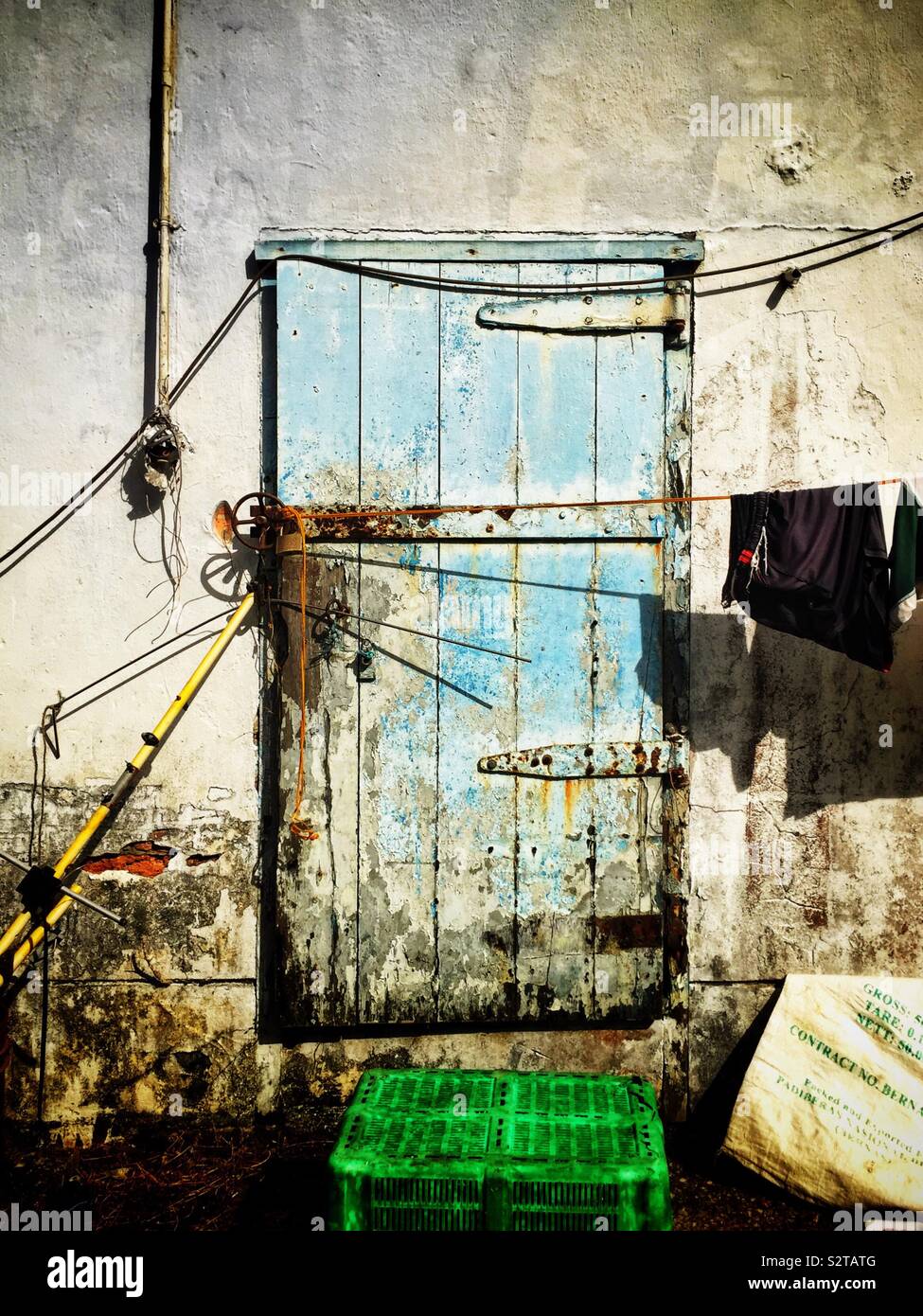 Door in a factory building, Kuching, Sarawak, Malaysia - Smartphone Captured Stock Image