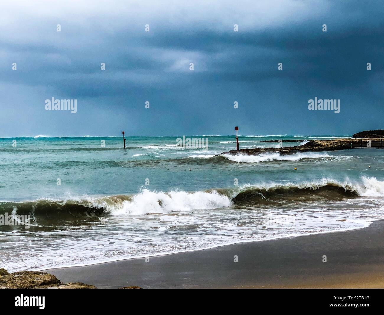 Storm wash in Beachport Stock Photo