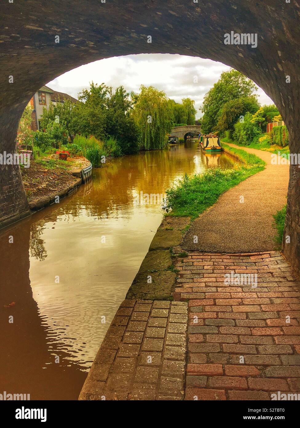Shropshire and Union canal in middlewich Uk - Smartphone Captured Stock Image