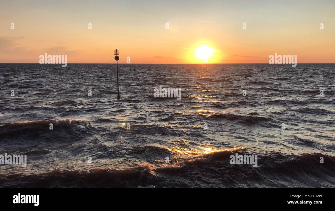 Sunset view from the embankment north of England - Smartphone Captured Stock Image