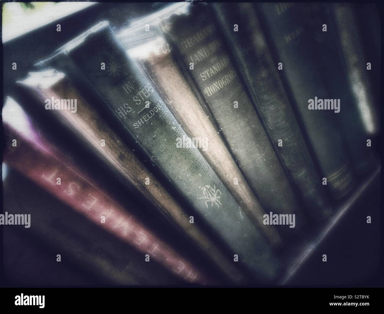 Old books on a shelf - Smartphone Captured Stock Image