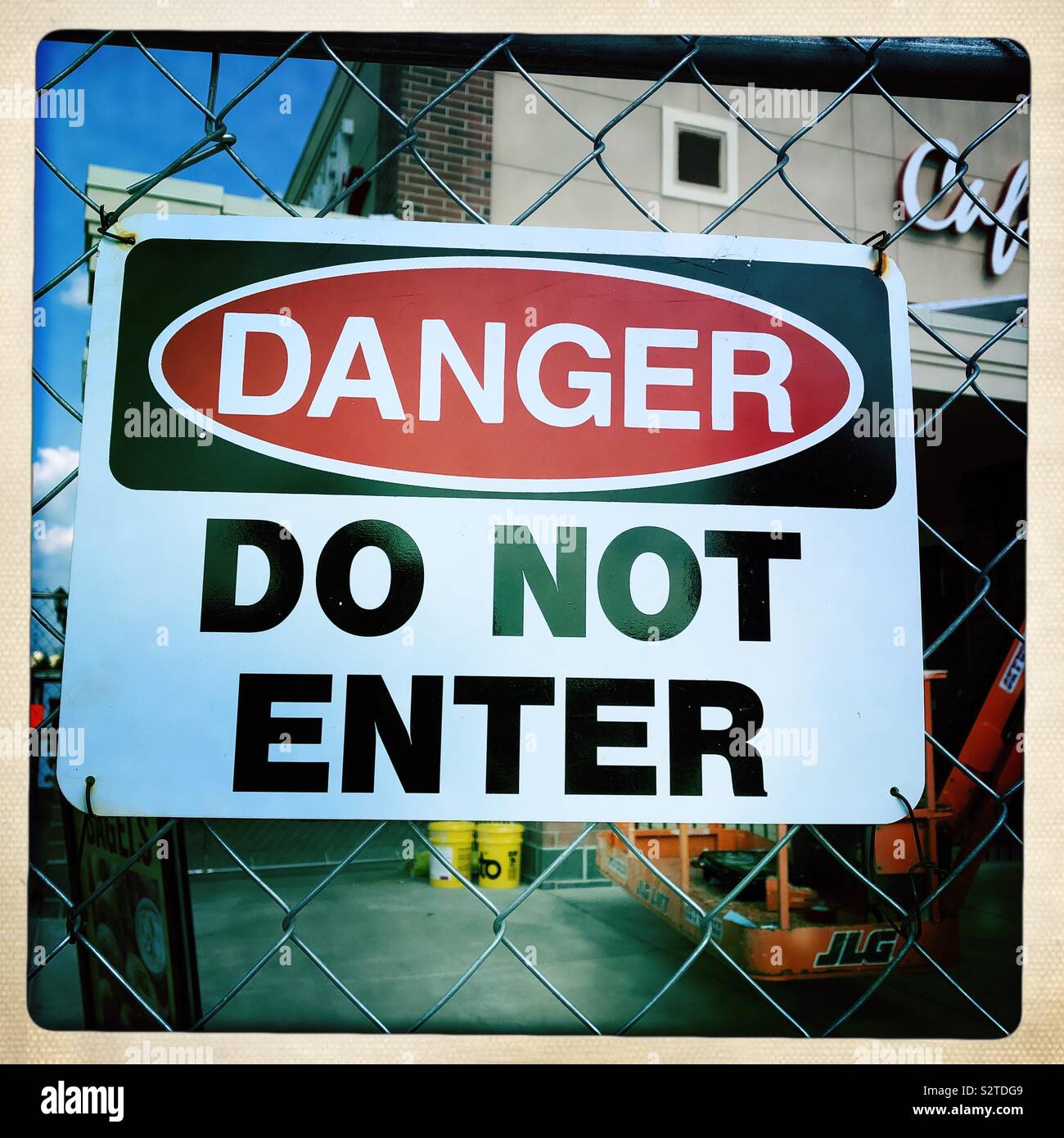 Danger sign - Smartphone Captured Stock Image