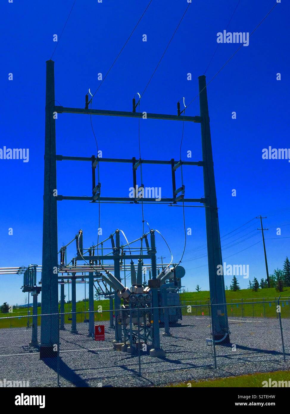 Electrical transmission line and transformer, Calgary,Alberta, Canada