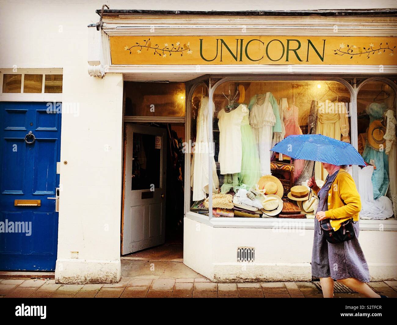 Unicorn Vintage Clothes Store, Oxford Stock Photo