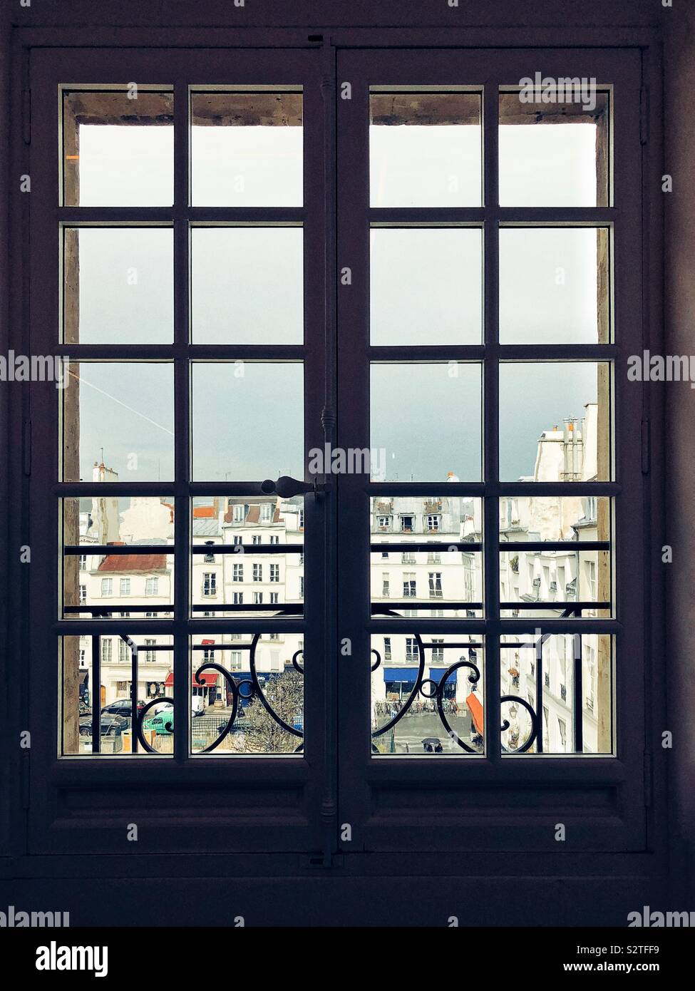 Old Paris View Through French Doors Stock Photo 311554973 Alamy