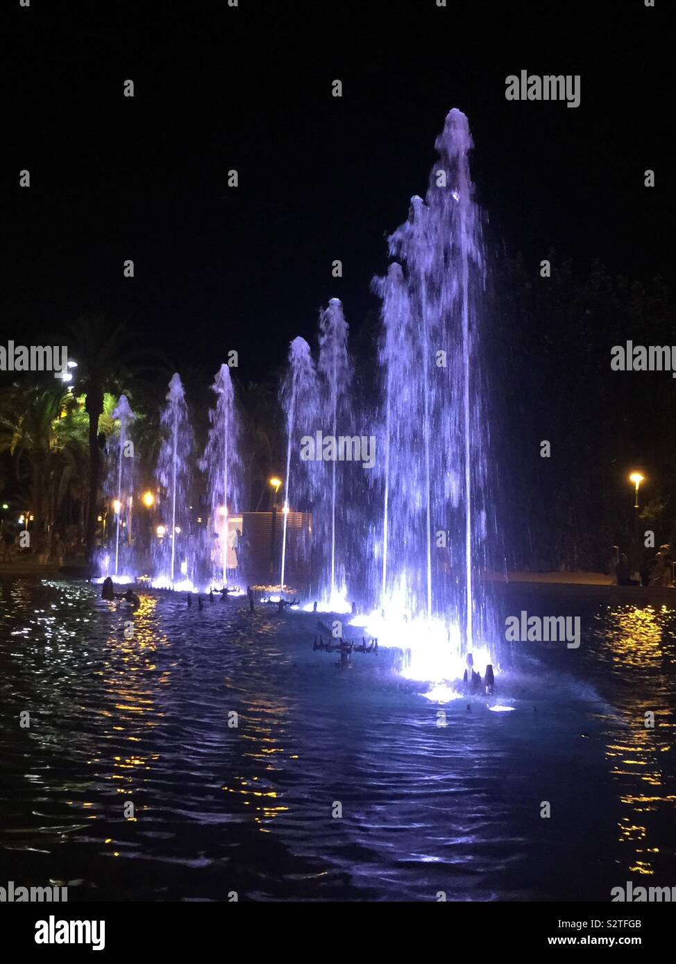 Water fountain lite up Stock Photo