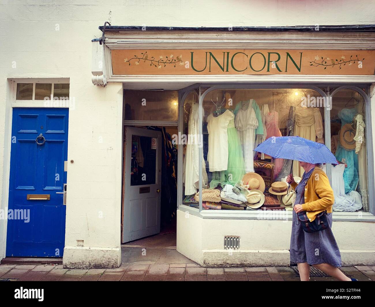 Unicorn Vintage Clothes Store, Oxford - Smartphone Captured Stock Image