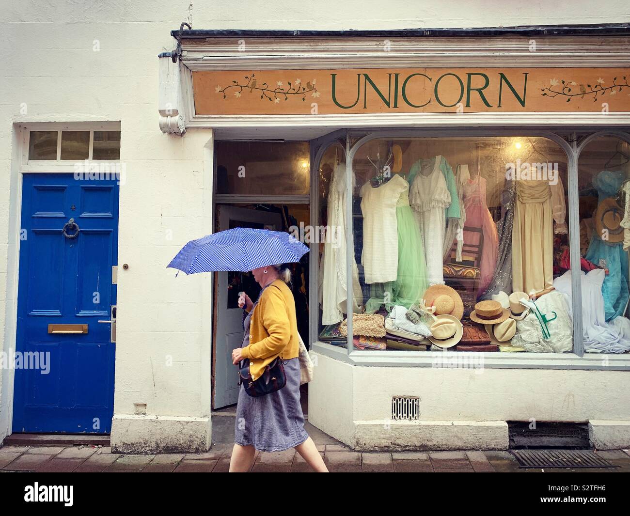 Unicorn Vintage Clothes Store, Oxford - Smartphone Captured Stock Image