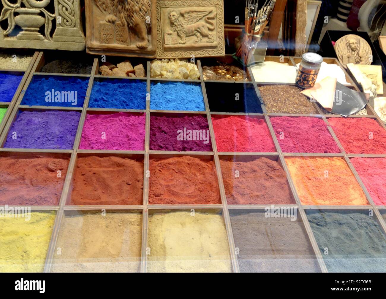 Pure pigment window display Venice Stock Photo