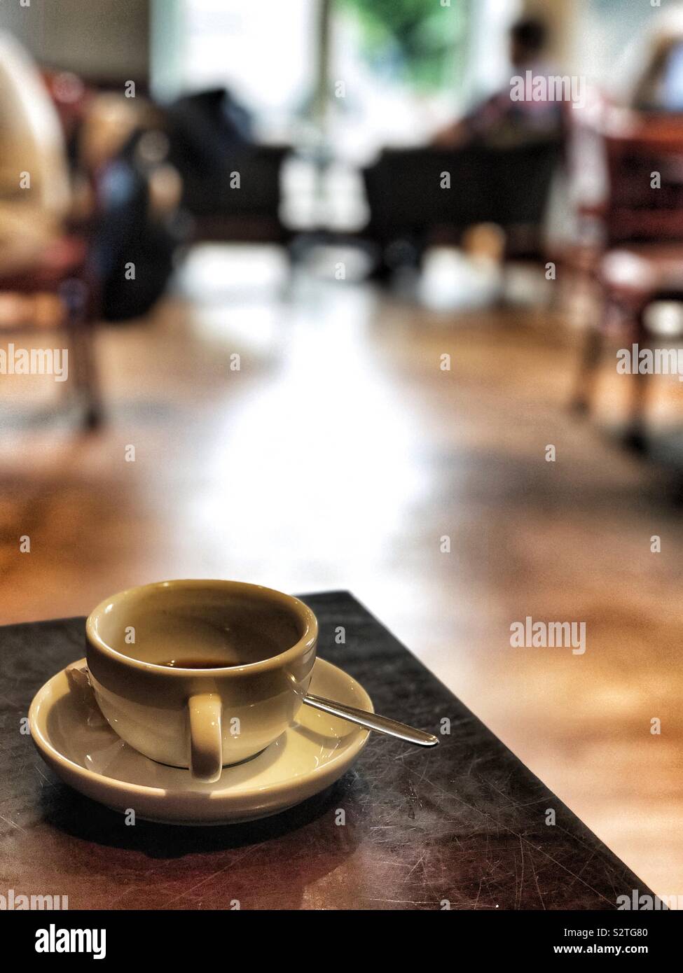 Coffee cup in cafe - Smartphone Captured Stock Image