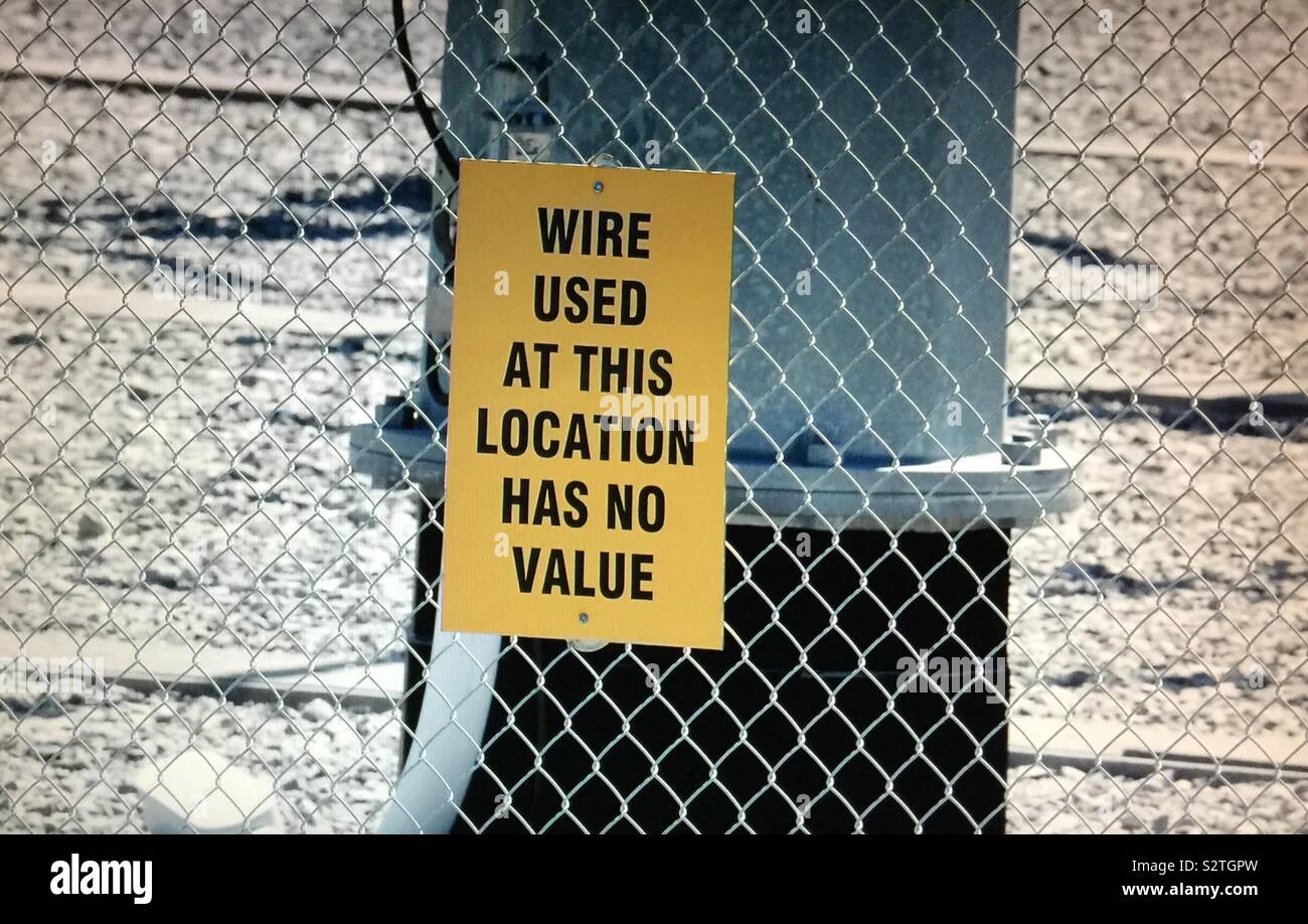Wire has no value sign Stock Photo