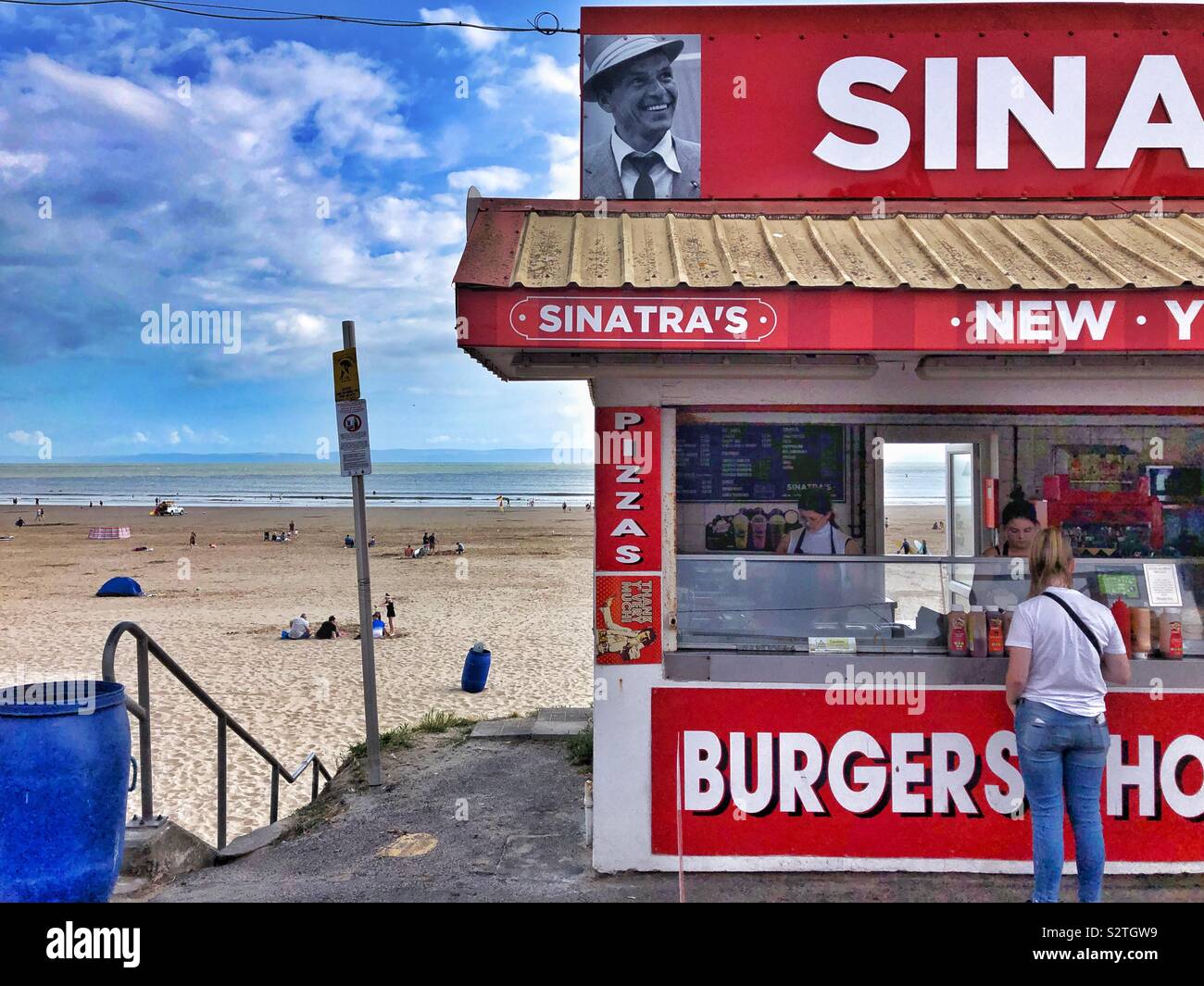 Burgers at the seaside, Porthcawl, South Wales, July. - Smartphone Captured Stock Image