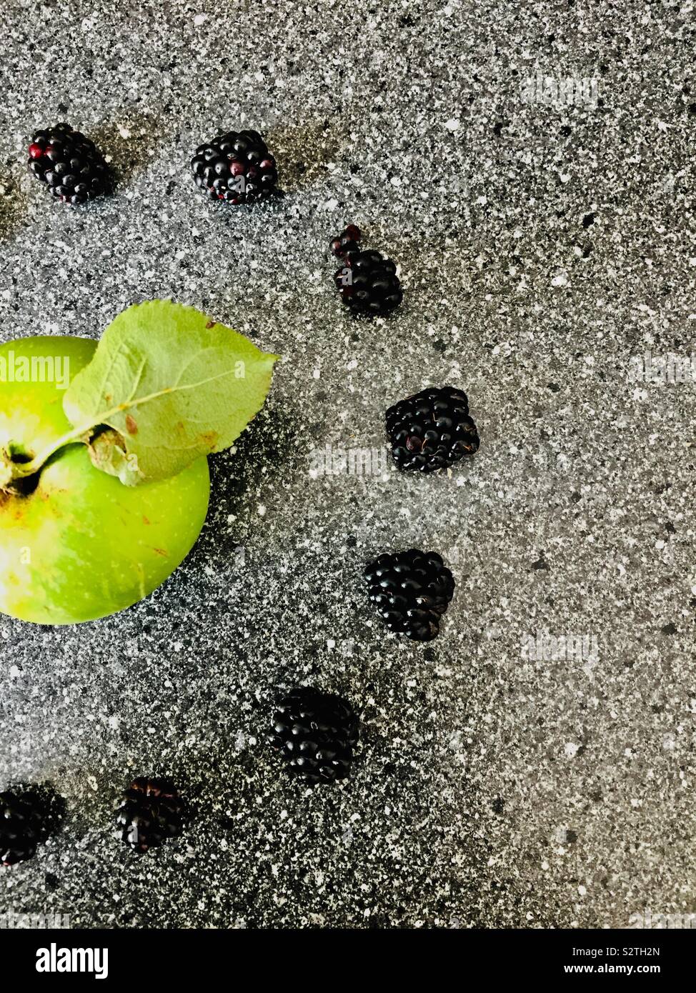 Apple and blackberry Stock Photo