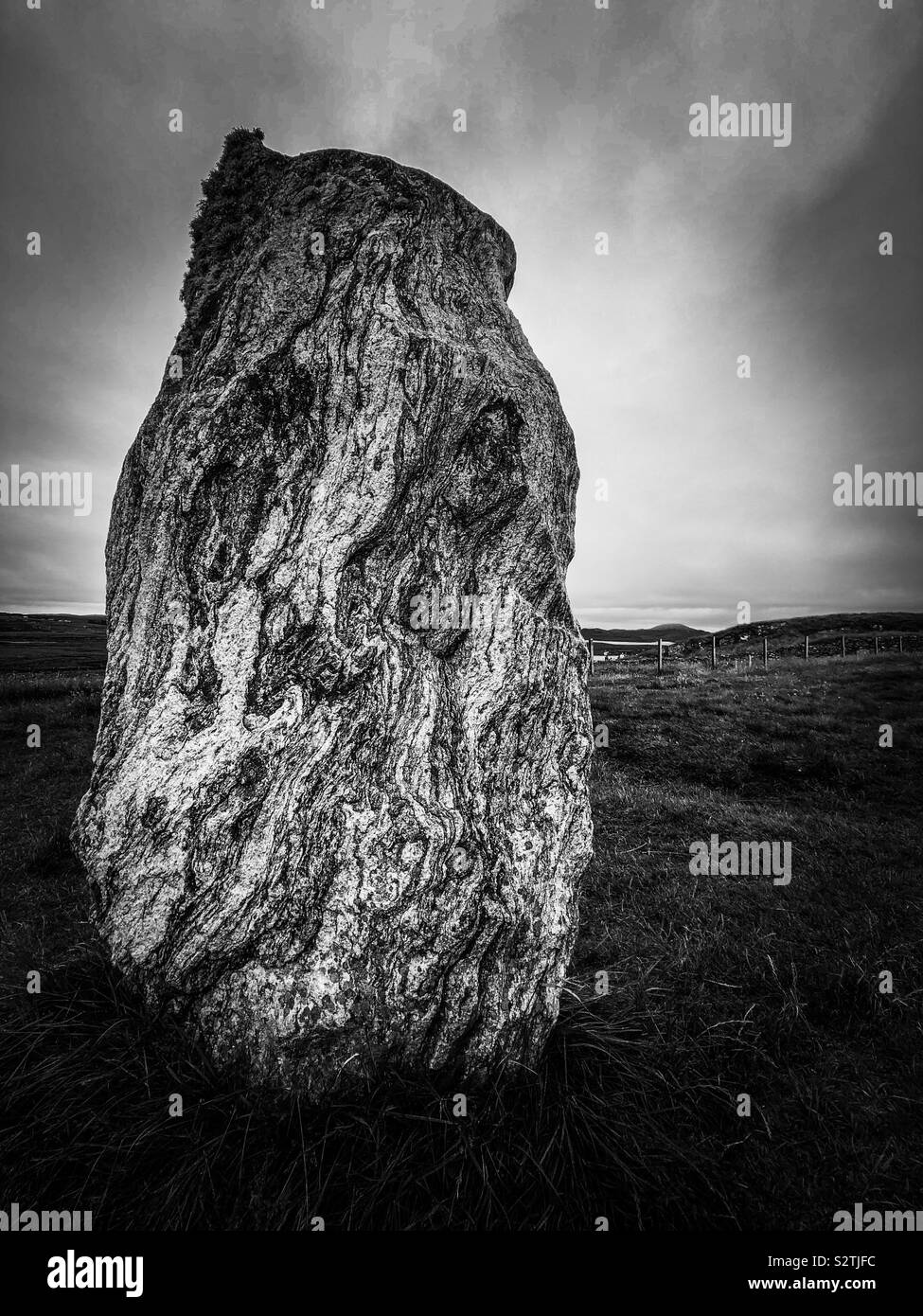 Callanish standing stone. Callanish, Isle of Lewis, Outer Hebrides, Scotland, UK. Stock Photo