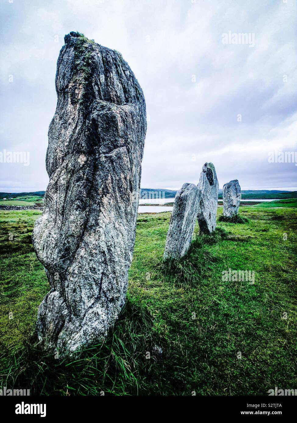 Callanish standing stones. Callanish, Lewis, Outer Hebrides, Scotland, UK. - Smartphone Captured Stock Image