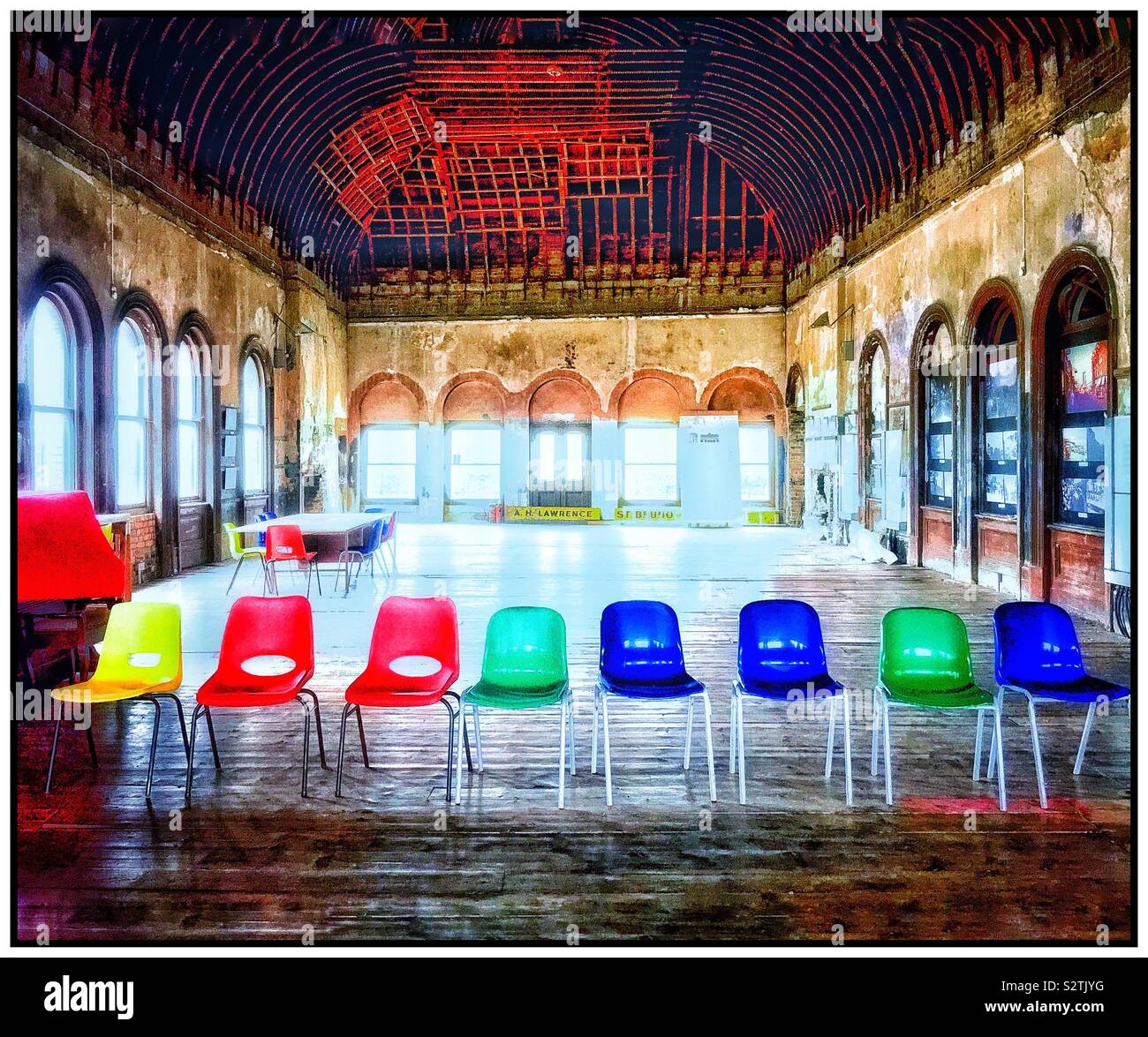 Old waiting room at Peckham Rye train station. - Smartphone Captured Stock Image