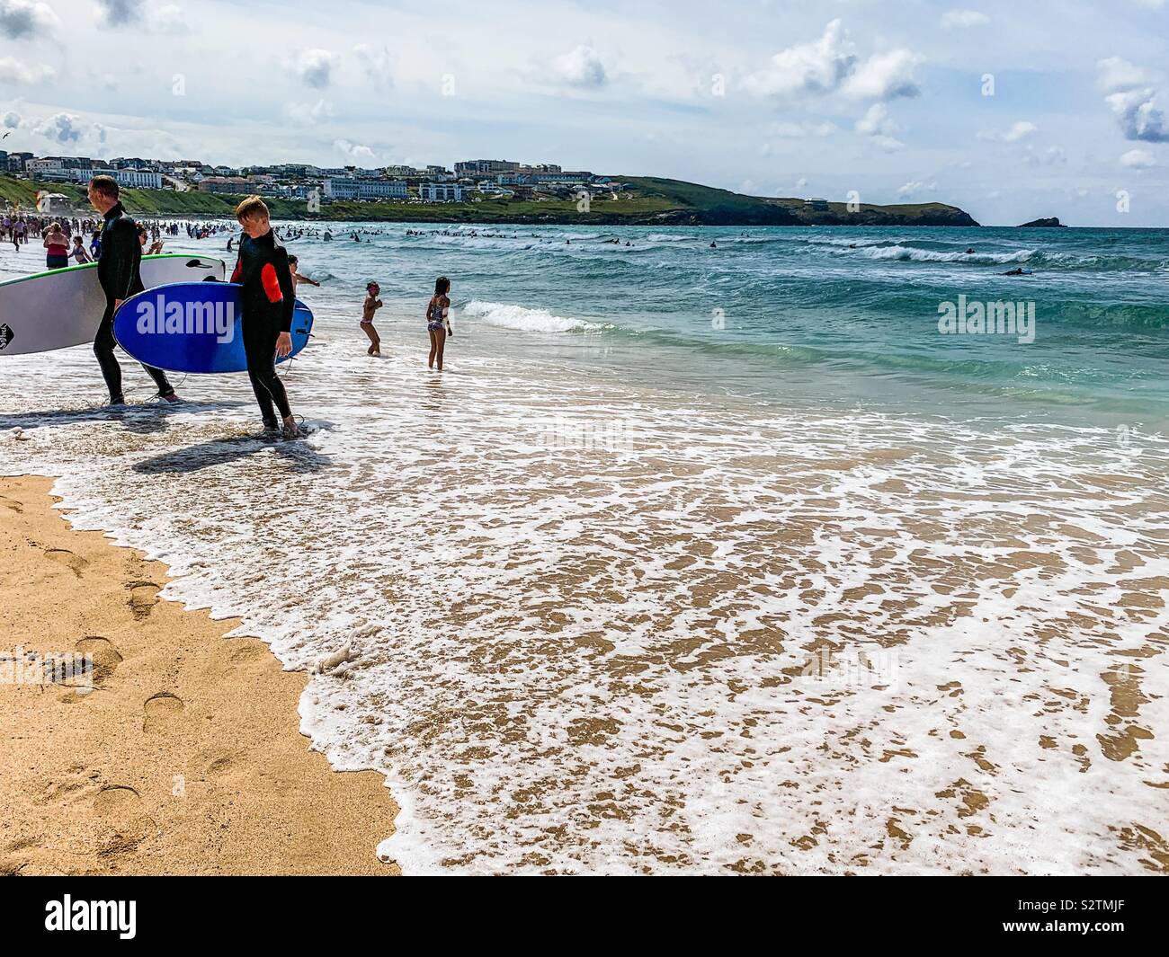 Fistral beach in Newquay Cornwall Stock Photo