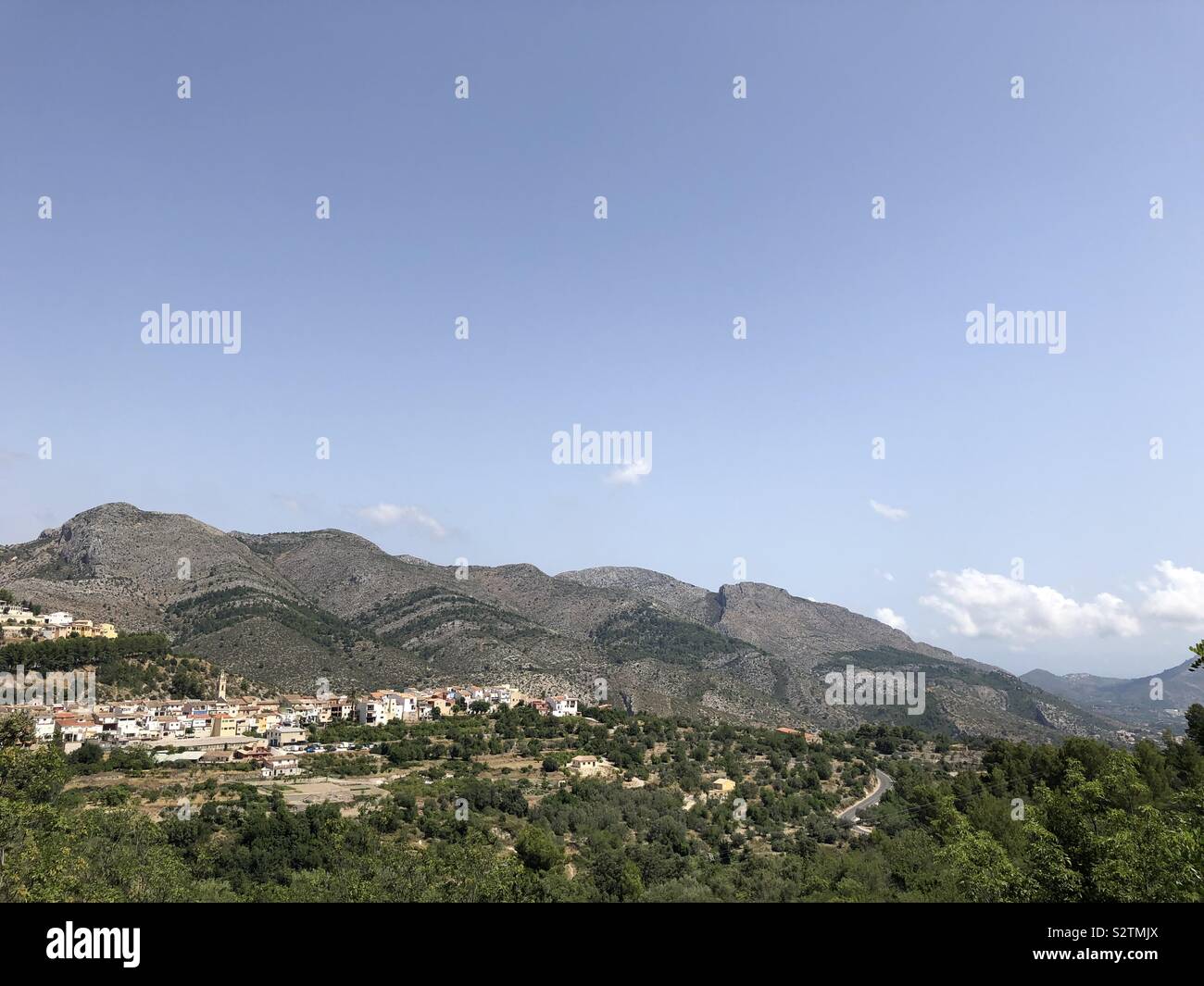 Landscape and mountains near Campell, Costa Blanca, Spain - Smartphone Captured Stock Image